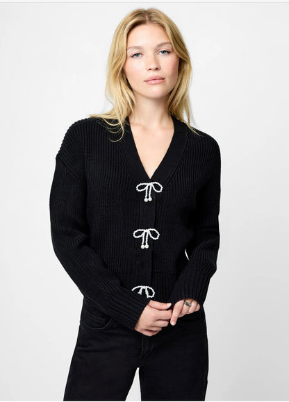 Babysoft Pearl Bow Sweater Black