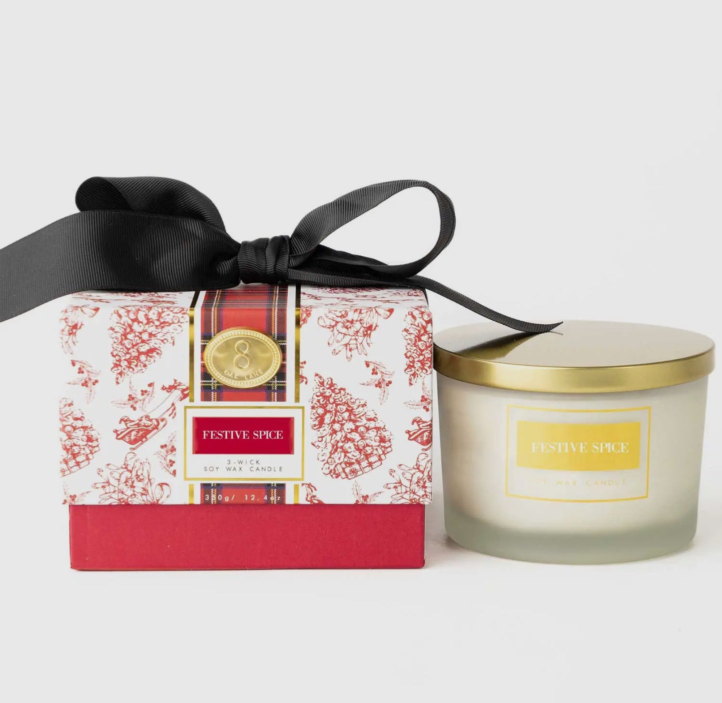 Festive Spice 3-Wick Box Soy Candle