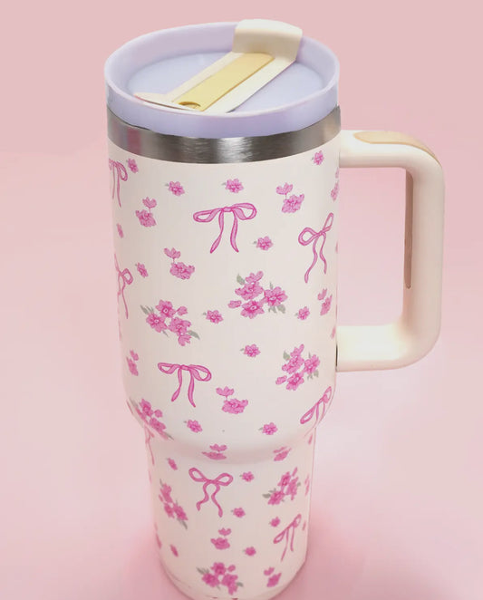 Pink Bow Stainless Steel Tumbler 40oz