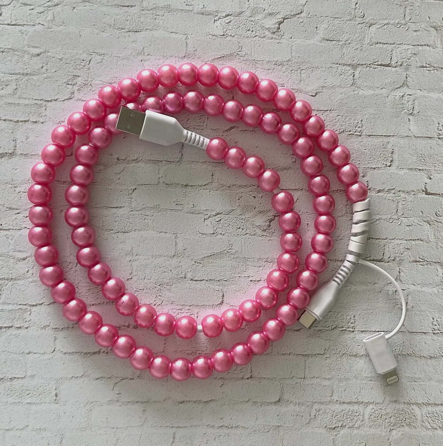 Pink Pearl Beaded Charger