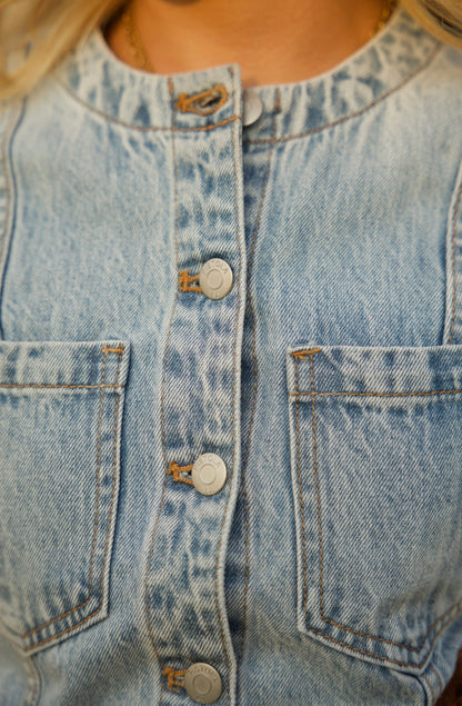 Gia Fitted Collarless Vest