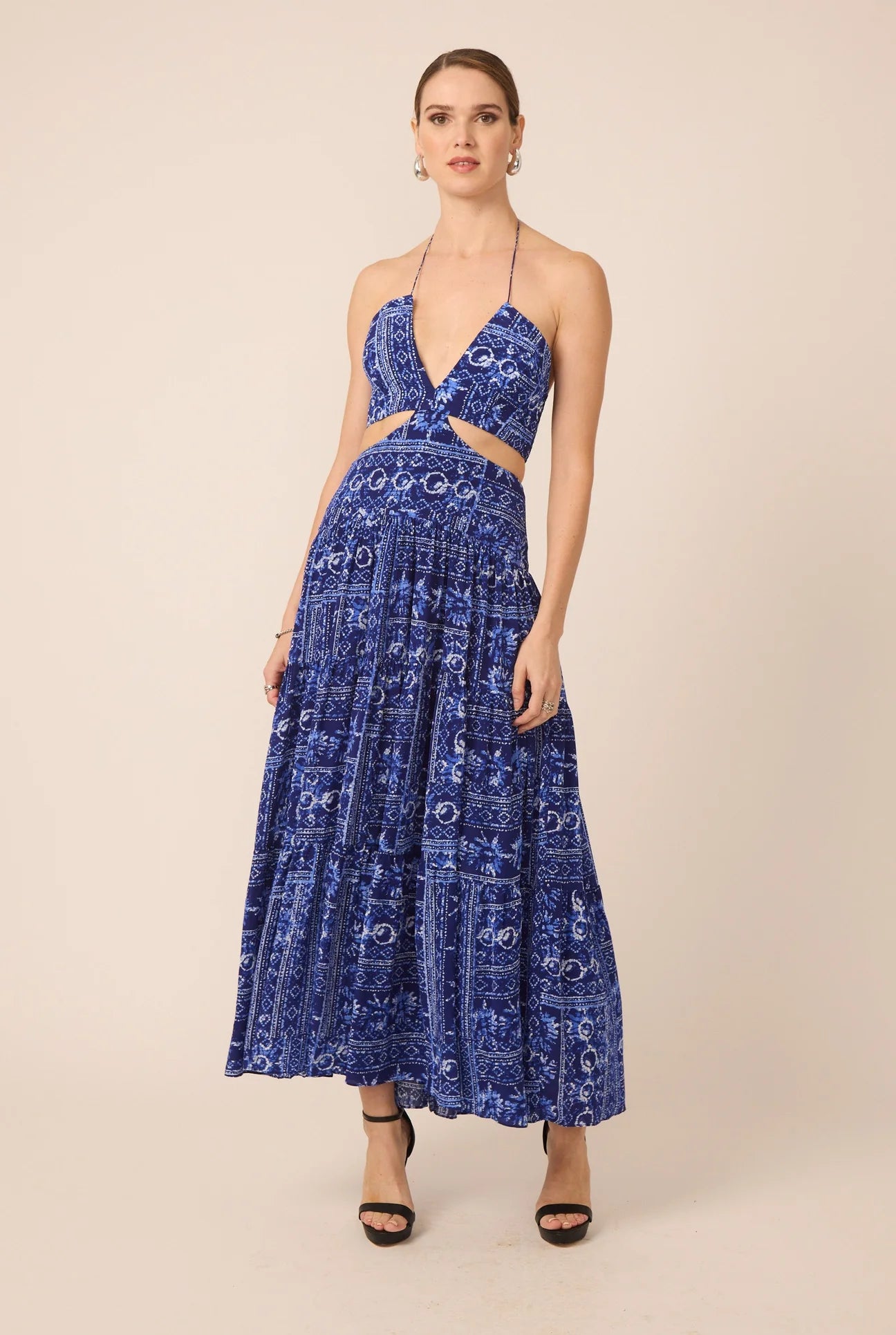 Frida Dress Santorini Print- Gilner Farrar