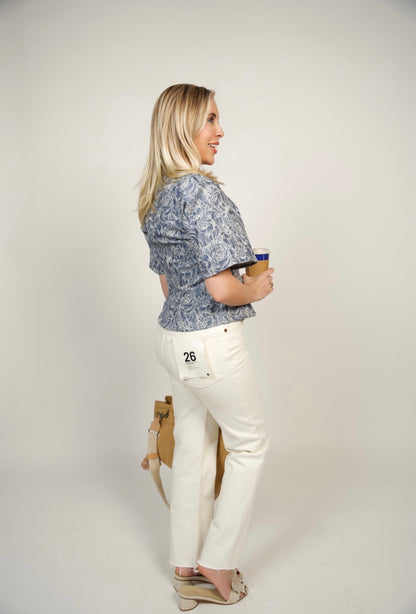 70s Stove Pipe High Rise Straight leg -vintage white -Re/Done Denim