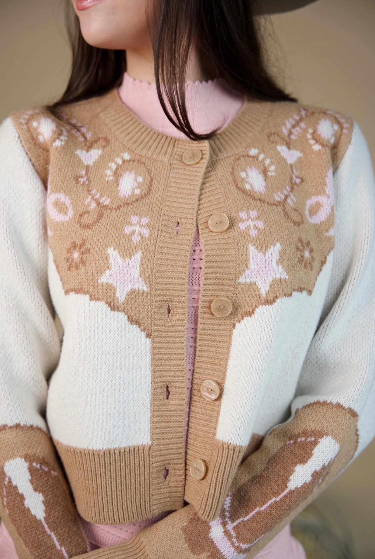 Leyah Wool-Blend Saddle Up Cardigan- LoveShackFancy