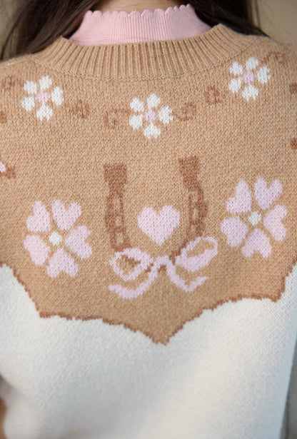 Leyah Wool-Blend Saddle Up Cardigan- LoveShackFancy