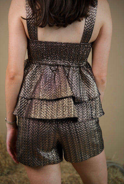 Tabitha Short- Party Jacquard Gold