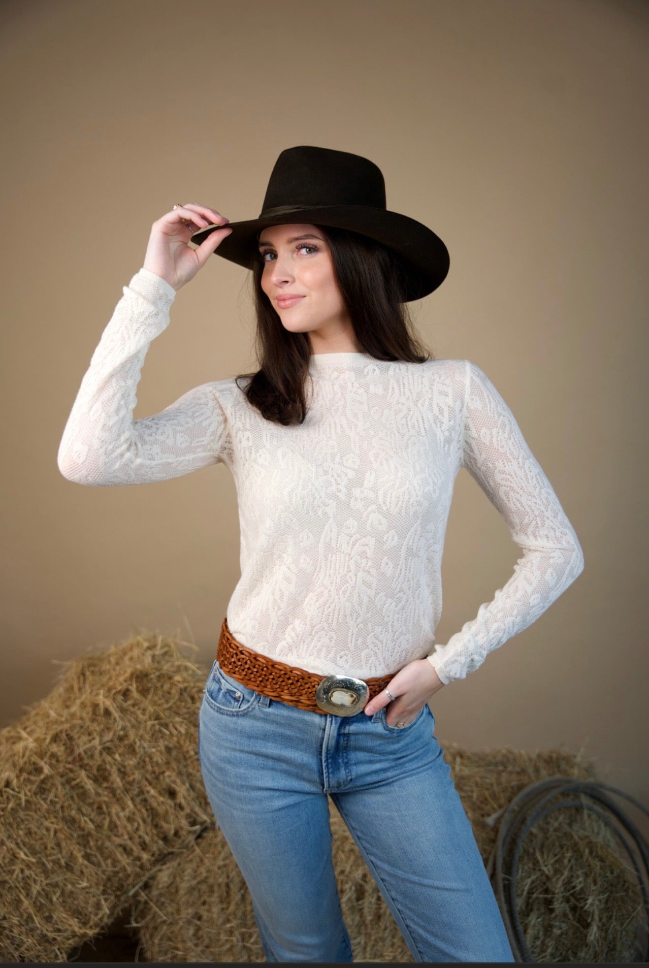 Mesa Lace Top Cream- Lucy Paris