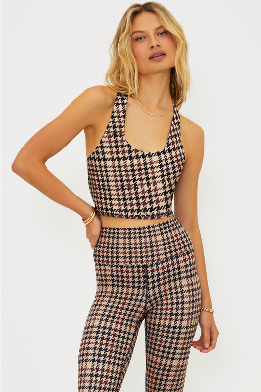 Yara Top Midnight Houndstooth