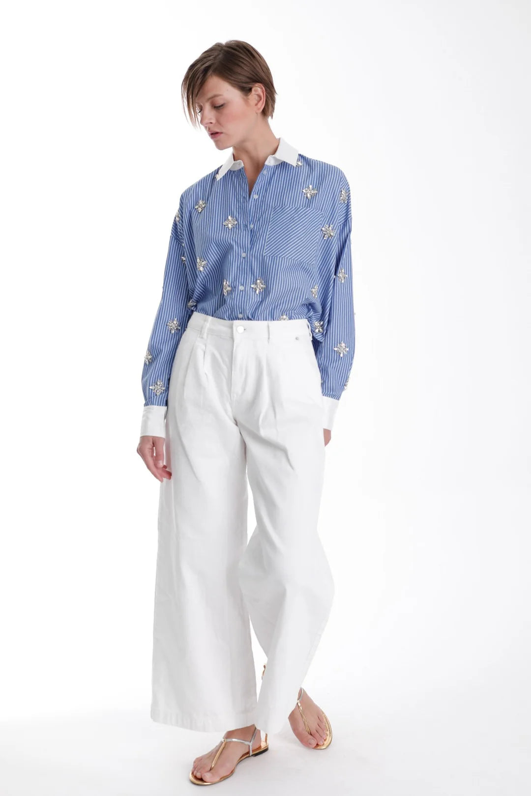 Lumi Blouse Blue Stripes- Karina Grimaldi