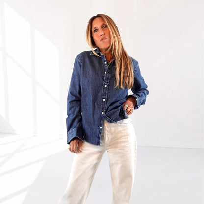 Keaton Denim Shirt Dark Rinse- Kerri Rosenthal