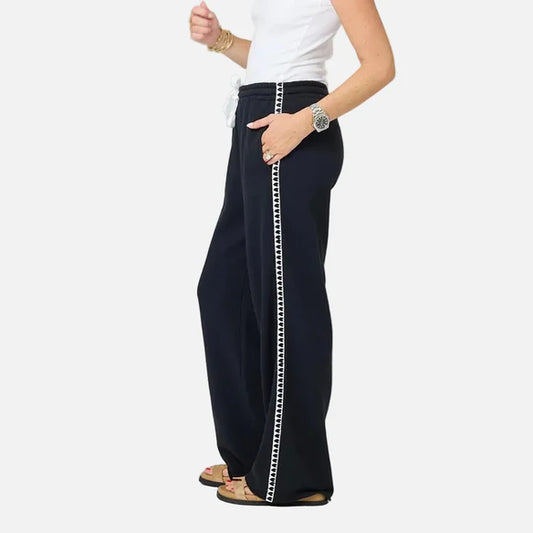 Weekend Barb Heart Tape Sweatpant Black- Kerri Rosenthal