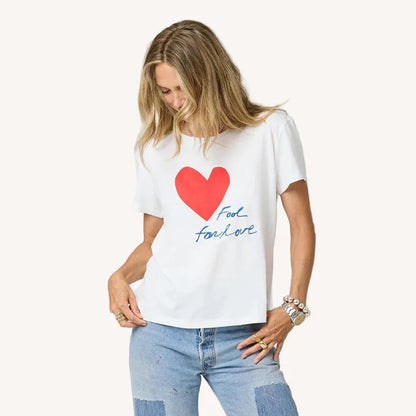 Suke Fool for Love Tee White- Kerri Rosenthal
