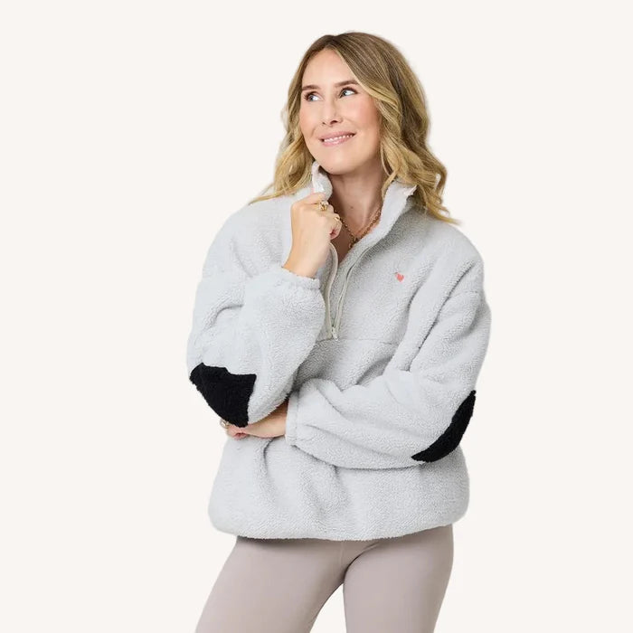 Quarter Zip Coze Magoze Light Grey- Kerri Rosenthal