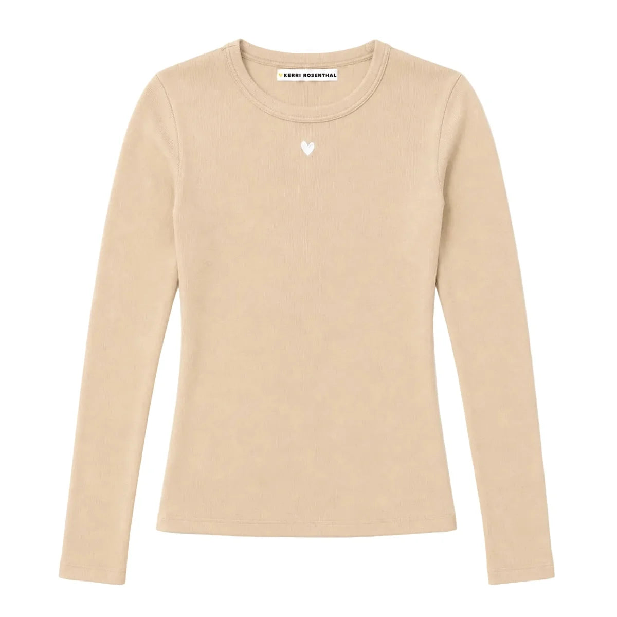 KR Long Sleeve Rib Tee Camel- Kerri Rosenthal