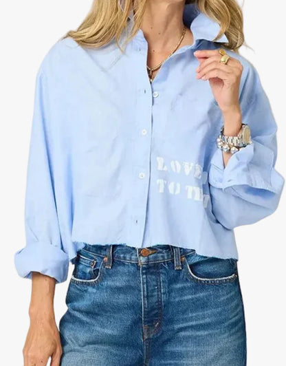 Tia Love Rises to the Top Shirt Mid Blue- Kerri Rosenthal