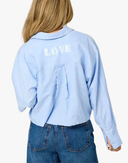 Tia Love Rises to the Top Shirt Mid Blue- Kerri Rosenthal