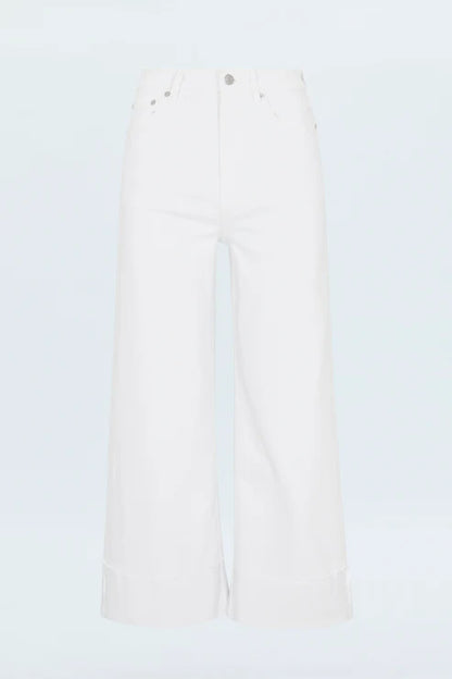 Lana Crop w/ Cuff High Rise Ultra Wide Leg