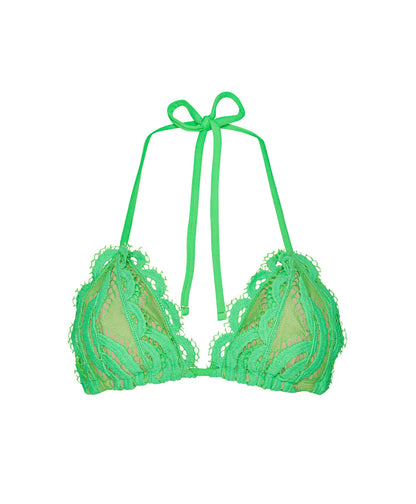 Matcha Lace Triangle Bikini Top- PQ Swim