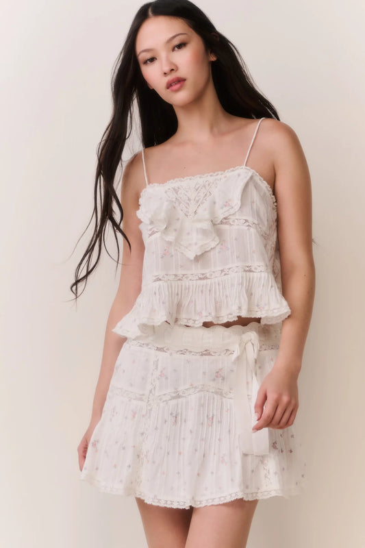 Ondeline Floral Embroidered Cotton Top- LoveShackFancy