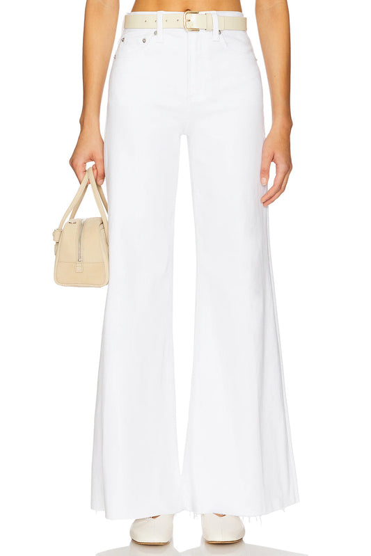 Izzy Mid Rise Wide Leg- Vivid White