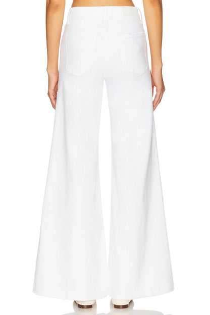 Izzy Mid Rise Wide Leg- Vivid White