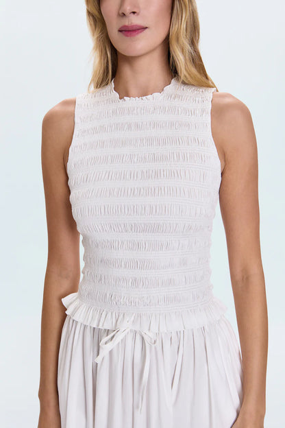 Phoebe Smocked Tank -  Le Blanc