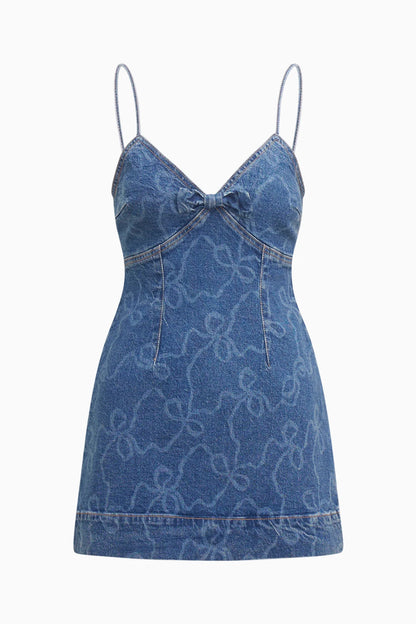 Solina Denim Bow Mini Dress