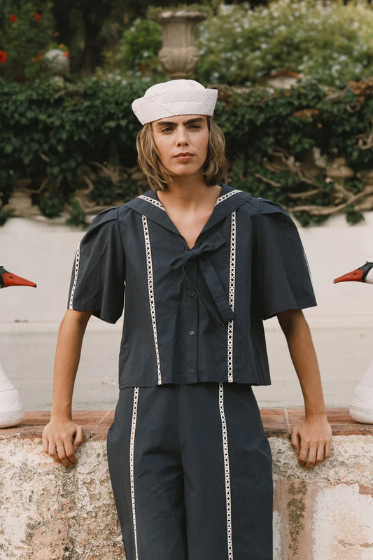 Sailor Neck Blouse -The Tiny Big Sister
