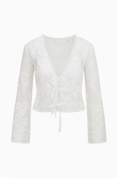 Stacellea Sheer Lace Top - LoveShackFancy