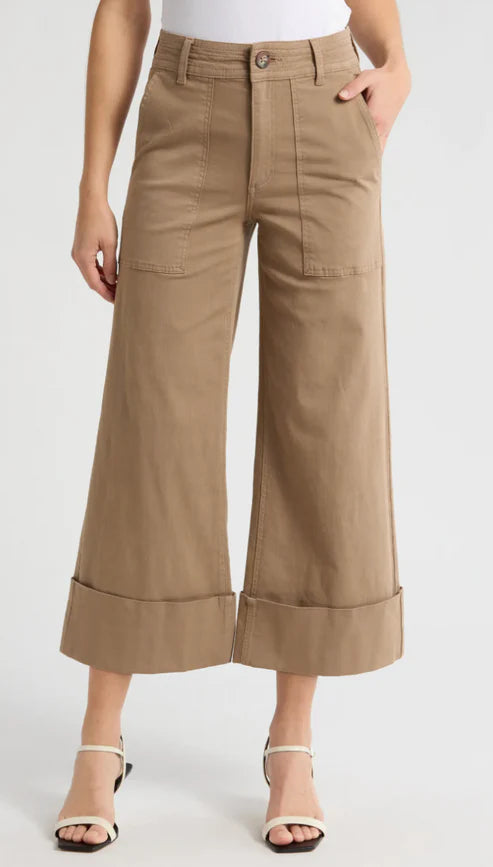 Maya Cuffed Hem Wide Leg-Biscuit