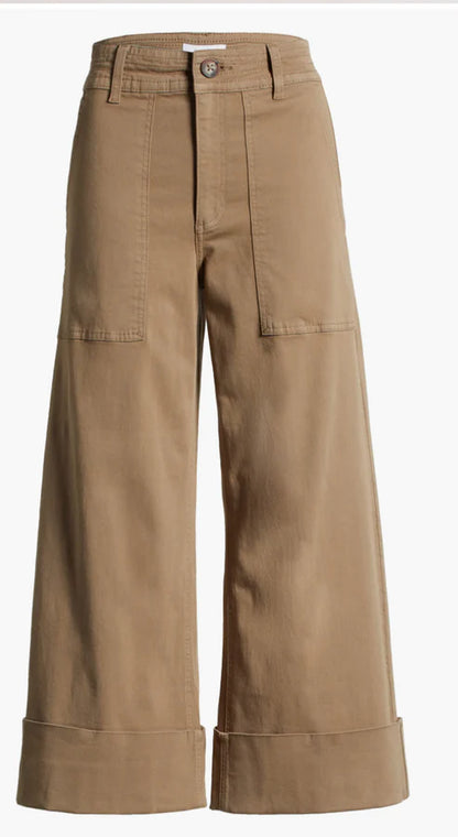 Maya Cuffed Hem Wide Leg-Biscuit