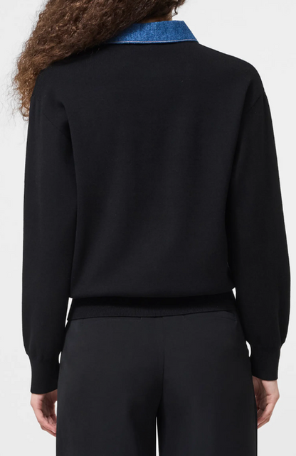 Denim Collared Knit Sweater