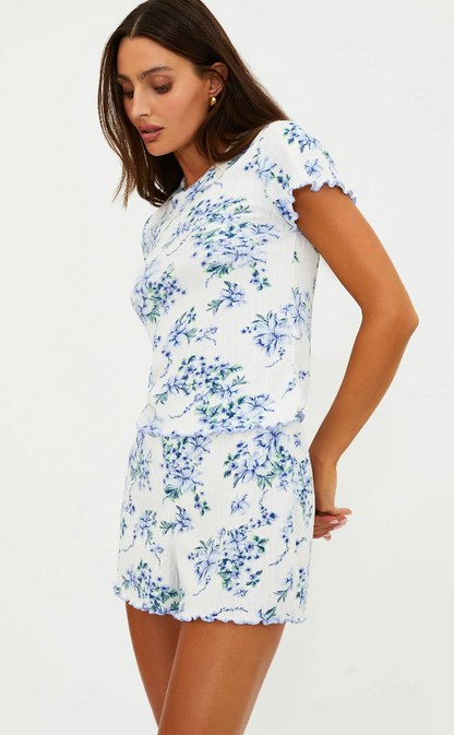 Bay Short Sleep Set Blushing Blooms- Beach Riot