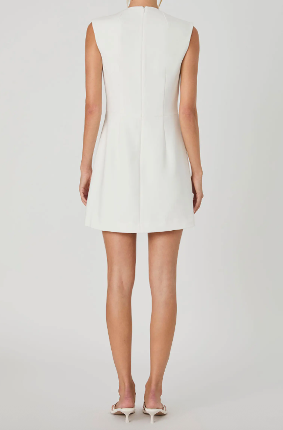Whisper Ruth Square Neck Dress in White- French Connection