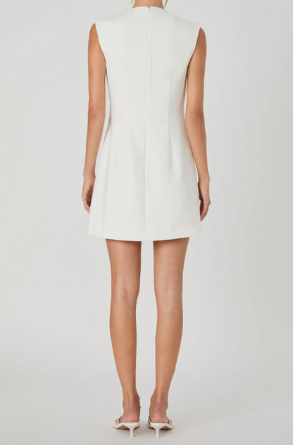 Whisper Ruth Square Neck Dress in White- French Connection