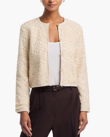 Geometric Shell Textile Woven Slim Jacket- French Connection