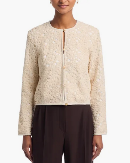 Geometric Shell Textile Woven Slim Jacket- French Connection