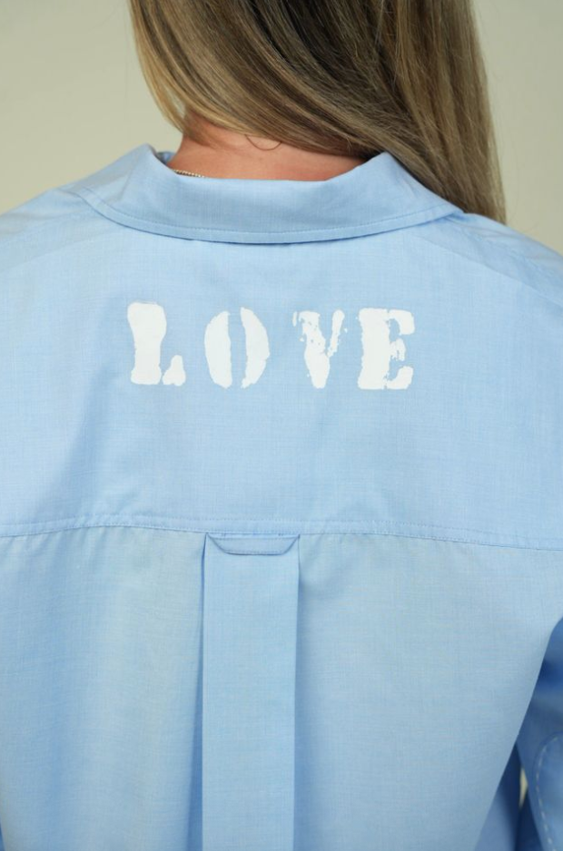 Tia Love Rises to the Top Shirt Mid Blue- Kerri Rosenthal