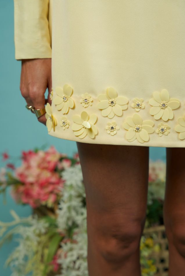 Ayla Embroidered Skort Pastel Yellow- Karina Grimaldi