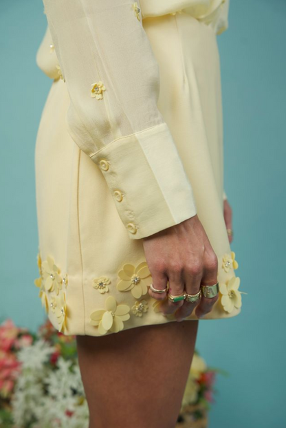Ayla Embroidered Skort Pastel Yellow- Karina Grimaldi