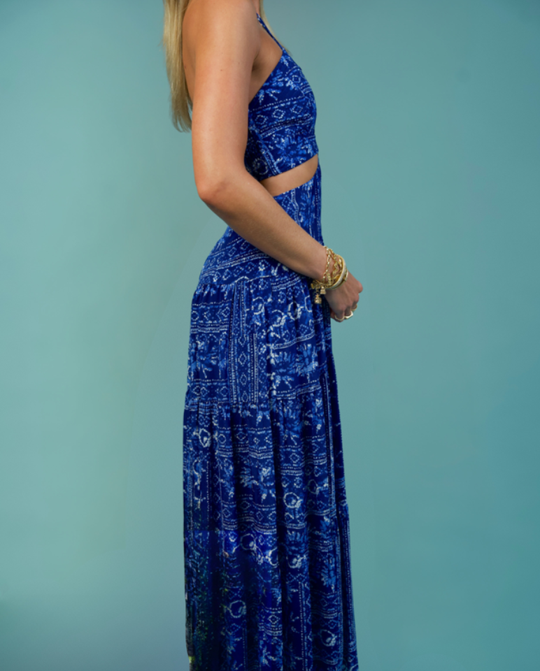 Frida Dress Santorini Print- Gilner Farrar