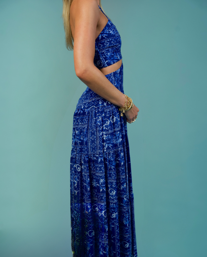 Frida Dress Santorini Print- Gilner Farrar