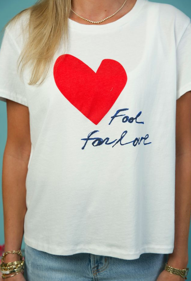 Suke Fool for Love Tee White- Kerri Rosenthal