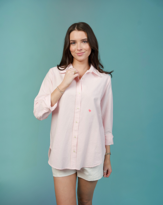 Mia Lightweight Oxford Shirt Pink- Kerri Rosenthal