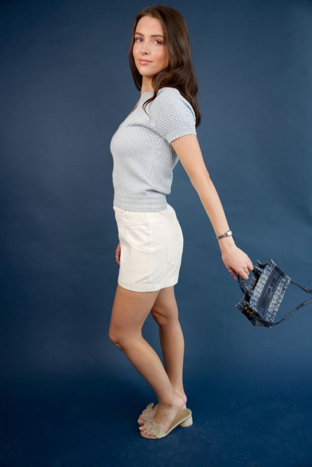 Eira Denim Shorts White-Karina Grimaldi