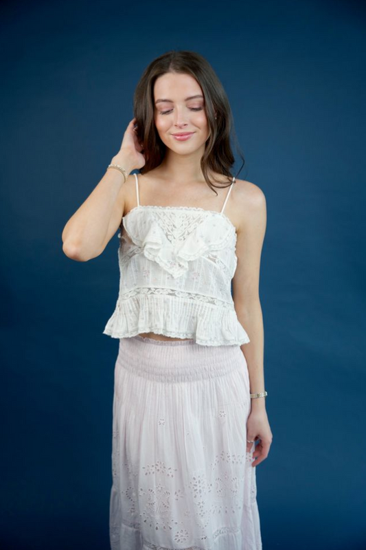 Ondeline Floral Embroidered Cotton Top- LoveShackFancy