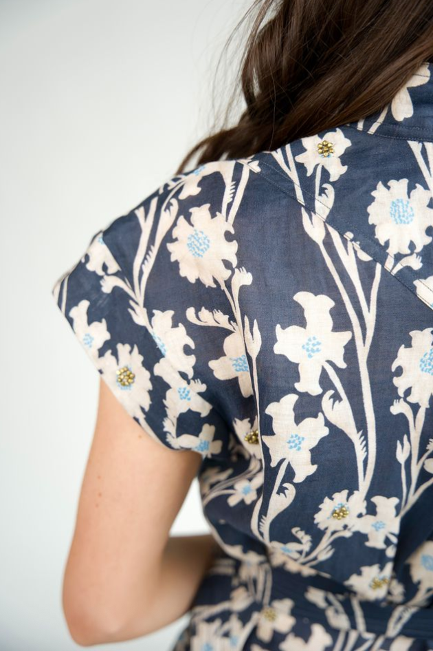 Zelle Embroidered Mini Dress Navy Floral- Karina Grimaldi