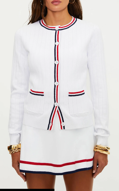 Ally Cardigan Heritage White- Beach Riot