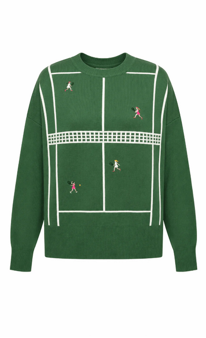 Callie Sweater Rally Green Tennis- Beach Riot