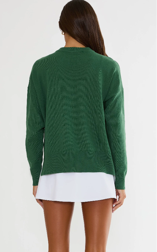 Callie Sweater Rally Green Tennis- Beach Riot